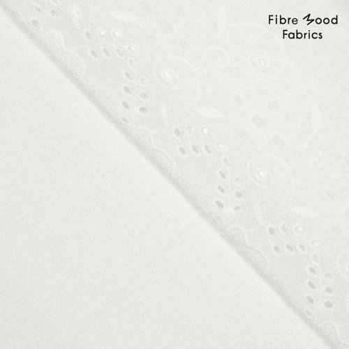 Baumwolle embroidery - uni - white - Fibremood No. 34