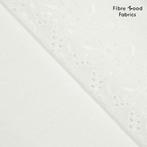 Preview: RESTSTÜCK 0,90m !!! - Baumwolle embroidery - uni - white - Fibremood No. 34