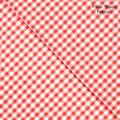 Baumwolle Seersucker - Checks red/white - Fibremood No. 34