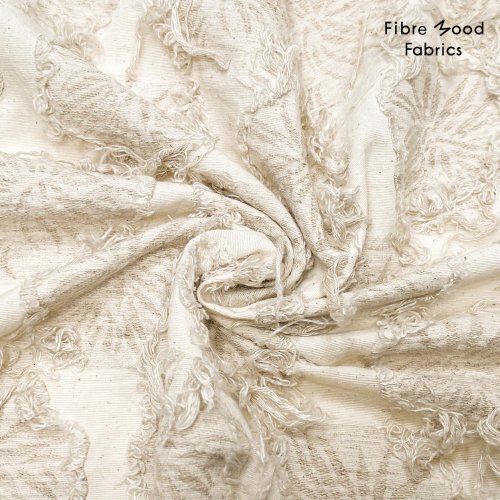Baumwoll/Leinen - Jacquard Flower- creme - Fibremood No. 34