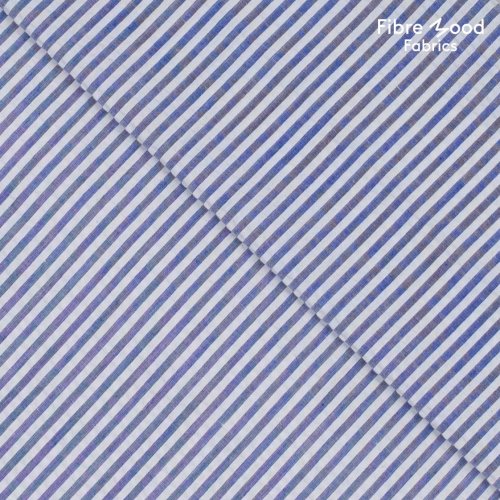 Seersucker - Stripes - white/blue - Fibremood No.28