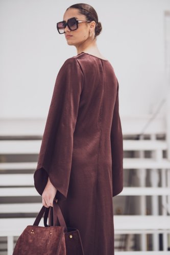 Preview: Satin - Crinkle - dark brown - Fibremood No. 37