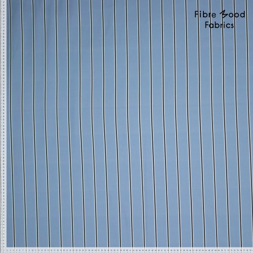 Baumwoll Popeline - stripes - blue/black - Fibremood No. 35