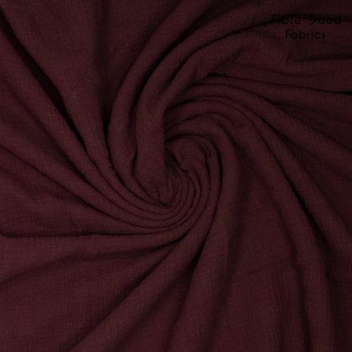 Preview: Musselin Slub - uni - dark bordeaux - Fibremood No. 39