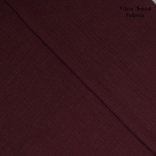 Preview: Musselin Slub - uni - dark bordeaux - Fibremood No. 39