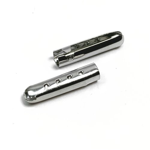 Endstück für Kordel - 2er Set - 5 x 22mm - silber