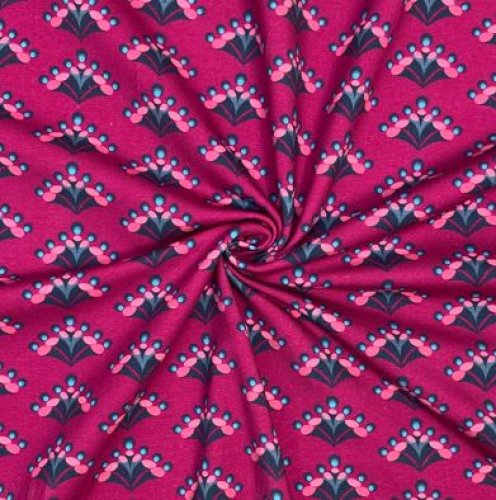 Preview: RESTSTÜCK 1,30m !!! - Jersey - Feather Fan - pink - Peacock Dreams - Birgit Boley