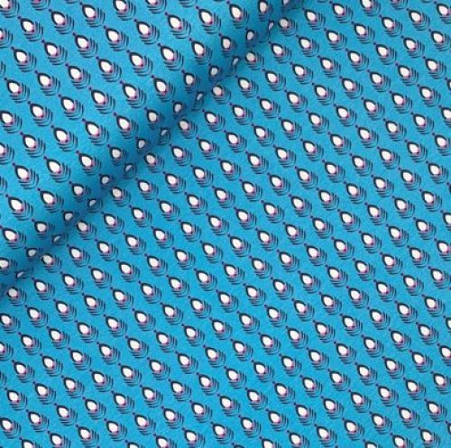 RESTSTÜCK 0,80m !!! - Jersey - Feather mini - blau - Peacock Dreams - Birgit Boley