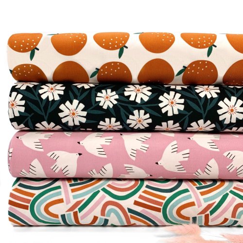 Preview: RESTSTÜCK 2,0m !!! - Bio Feincord - Night Pflox - Easy Weekend - Cloud9 Fabrics