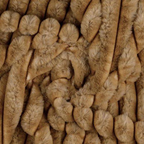 Preview: RESTSTÜCK 0,40m !!! - Fellimitat - Fake Fur - Streifen - caramel