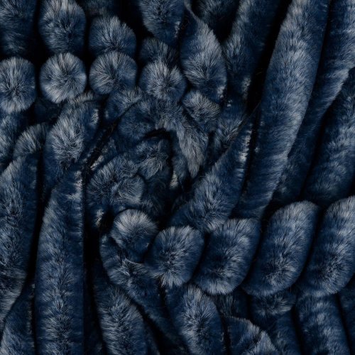 Fellimitat - Fake Fur - Streifen - marine