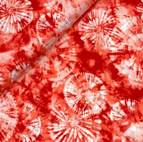 RESTSTÜCK 0,50m !!! - Viskosejersey - Feuerwerk - Batik - coral