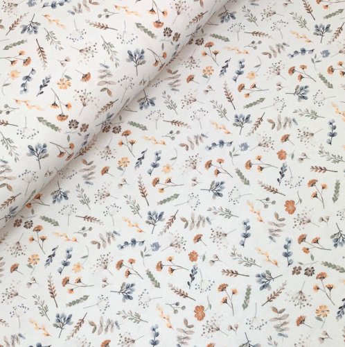 Bio Jersey - Fine Flowers - light khaki terra