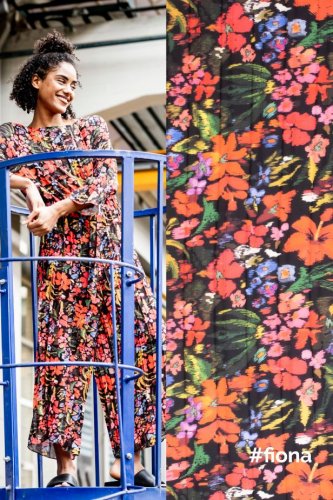 Plissee Crepe - Flower - mulitcolor - Fibremood