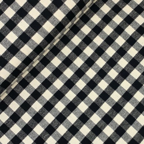 Baumwoll Flanell - Jack Karo - schwarz/naturweiß - Swafing