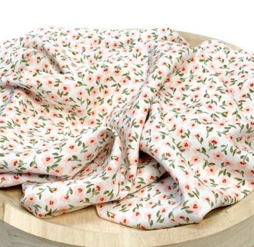 RESTSTÜCK 1,40m !!! - Viskose - Flowers - Antonia - white