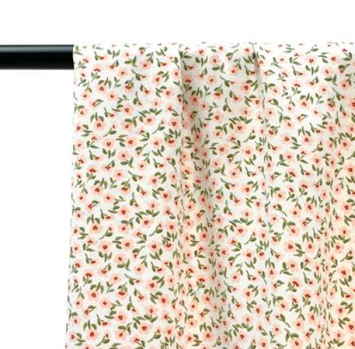 Preview: RESTSTÜCK 1,40m !!! - Viskose - Flowers - Antonia - white