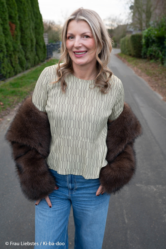 Preview: Viskose - Striple - peppercorn/beige - Bordure Studio - Swafing by Kibadoo