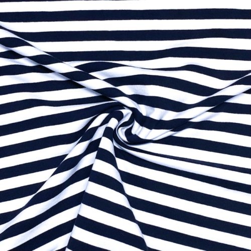 French Terry - Streifen - navy/white