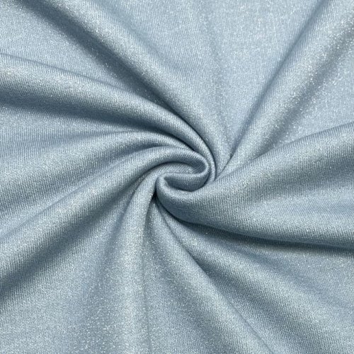 French Terry - brushed - blue mit silber Glitzer