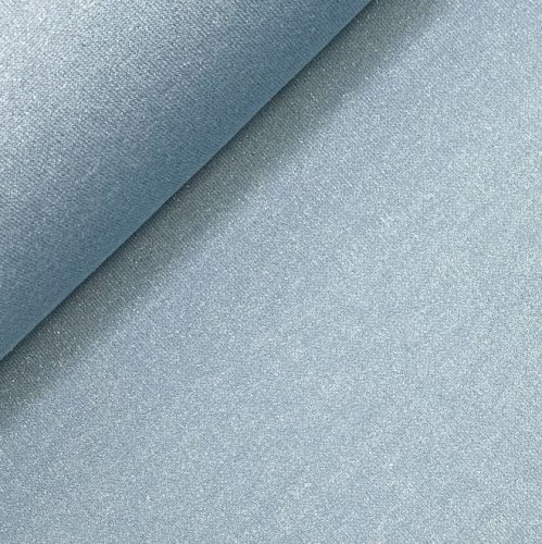 French Terry - brushed - blue mit silber Glitzer