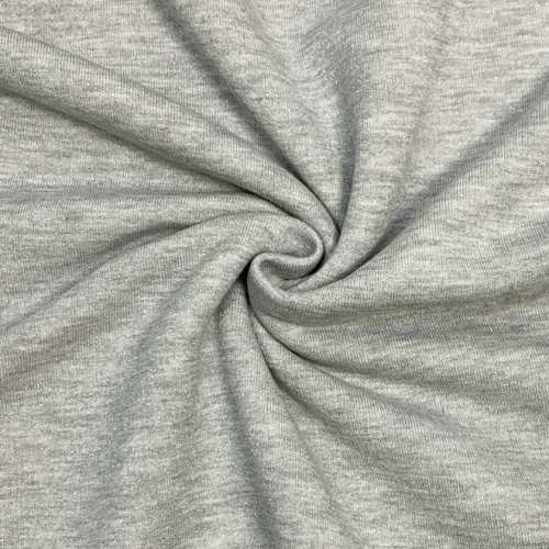 RESTSTÜCK 1,80m !!! - French Terry - brushed - hellgrau melange mit Glitzer