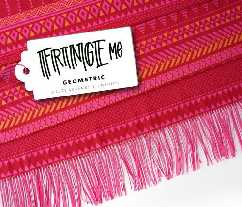 B-WARE !!! - RESTSTÜCK 2,00m !! - Funktionsjersey - Geometric Red - Fringe me - Hamburger Liebe - Albstoffe
