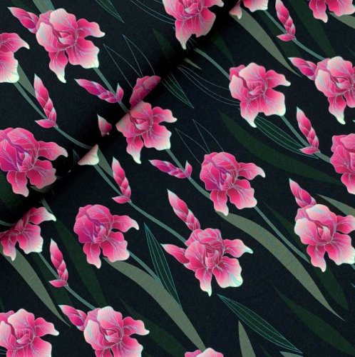 Bio Jersey - Glorious Iris - Col. 03 black - Glory - Hamburger Liebe - Albstoffe