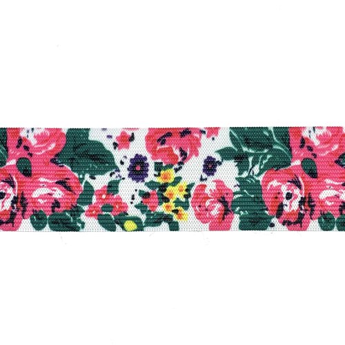 Gummiband - 4cm - Blumen - grün