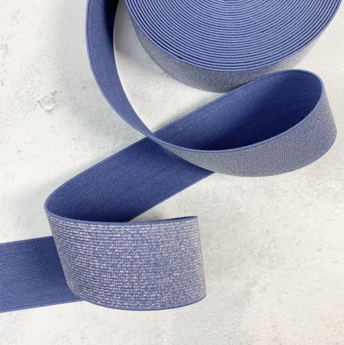 Gummiband - flieder - Glitzer Lurex - 5cm