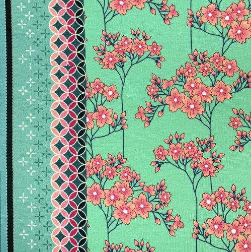 Preview: RESTSTÜCK 1,30m !!! - Bio Sweat - Hana - Col. 02 - verdino - Sakura - Hamburger Liebe - Albstoffe