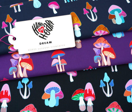 RESTSTÜCK 1,90m !!! - Bio Sweat - Dreams - Col. 03 schwarz - Hand on Hearts - Hamburger Liebe - Albstoffe