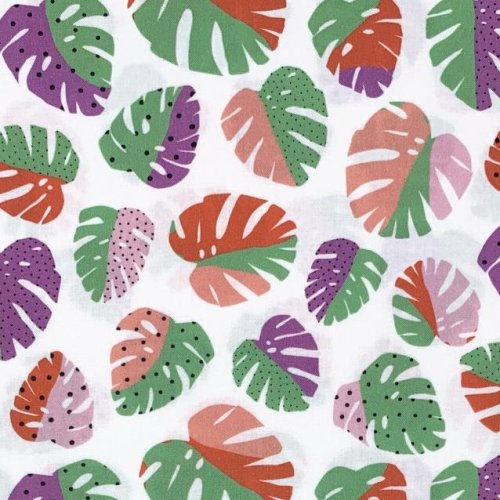 Bio Baumwolle - Happy Monstera - Happy Days - Cloud9fabrics