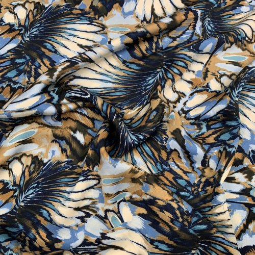 Viskosesatin - matt - Hildis - blue/brown