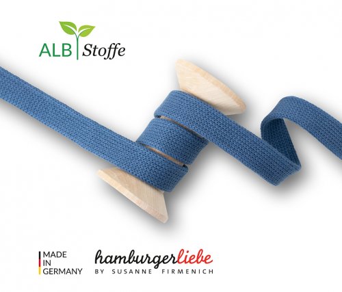 Bio Flachkordel - 2,0 cm - A21 - atlantic - Albstoffe - Hamburger Liebe