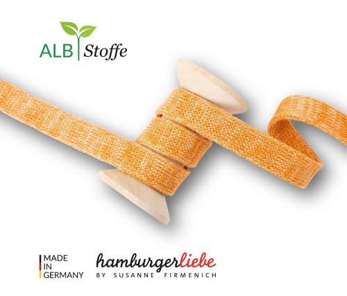 Bio Flachkordel - 2,0 cm - A76/A86 - nepal/melone - Albstoffe - Hamburger Liebe