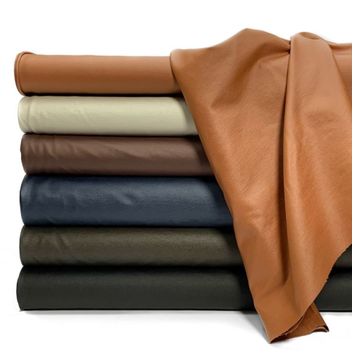 Preview: RESTSTÜCK 1,70m !!! - Hosenstoff Kunstleder Stretch - Bianca foil - navy