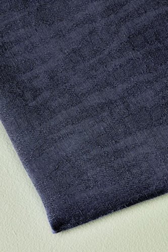 RESTSTÜCK 60cm !!! - Hoya Jacquard Linen Blend mit TENCEL™ - dark navy - meetMilk