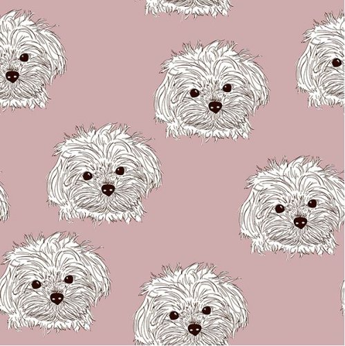 RESTSTÜCK 1,80m !!! Bio Jersey - Puppy Love - dusty rose - Bloome Copenhagen