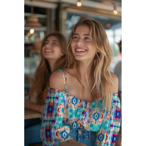 Viskose - Ikat - aqua