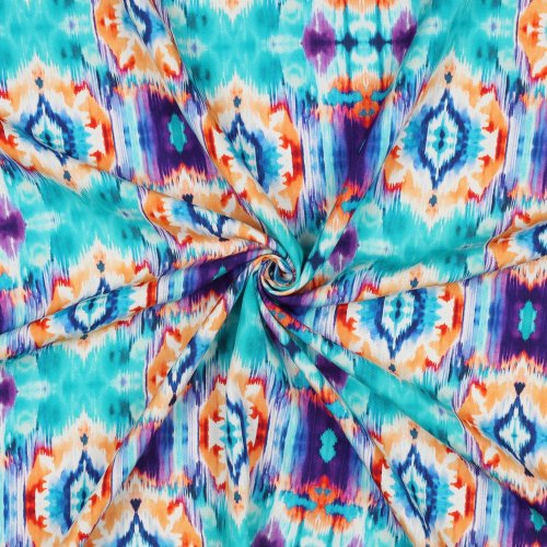 Viskose - Ikat - aqua