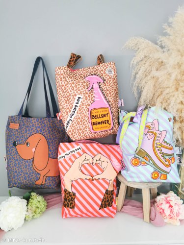 Preview: Canvas - Taschenpanel - Hände Sprühflasche - bunt - by Cherry Picking - Swafing