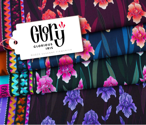 Preview: RESTSTÜCK 2,10m !!! - Bio Jersey - Glorious Iris - Col. 01 bordeaux - Glory - Hamburger Liebe - Albstoffe