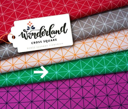 RESTSTÜCK 80cm !!! - Bio Jacquard - Cross Square - A83/A70 - verde erba/verdino - Wonderland - Hamburger Liebe - Albstoffe
