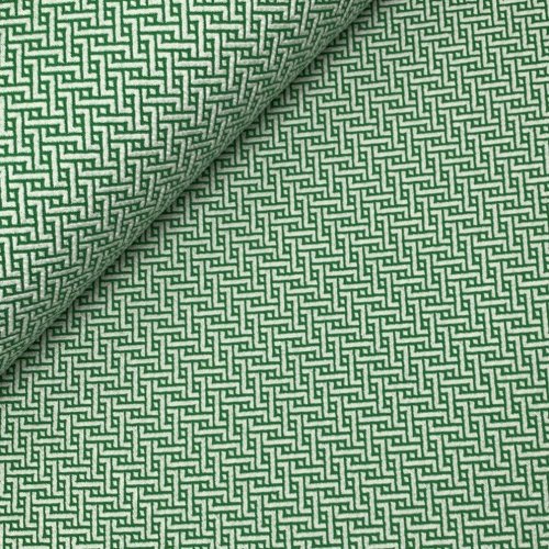 Bio Jacquard Jersey - Connect Knit - A17/A83 - meringa/verde erba - Evermore - Hamburger Liebe - Albstoffe