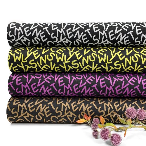 Preview: RESTSTÜCK 1,10m !!! - Viskose Jacquard Jersey - Freddy Letters - white black