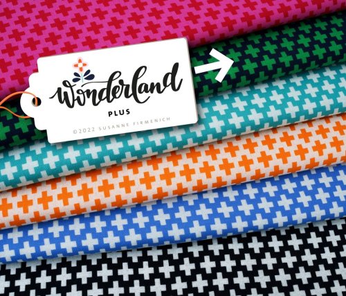 Bio Jacquard - Plus - A10/A83 - blue navy/verde erba - Wonderland - Hamburger Liebe - Albstoffe