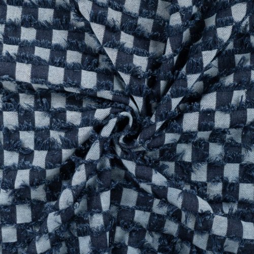 Jeansstoff - Fancy Check - denim