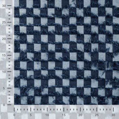Jeansstoff - Fancy Check - denim