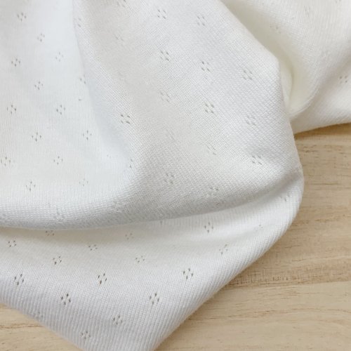 B-WARE !!! - RESTSTÜCK 90cm !!! - Feinstrickjersey - Ajour Lilou - naturweiß